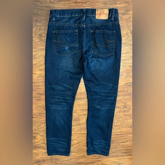 Chip & Pepper Ike Slim Straight Jeans Distressed Dark Wash Mens 31x32 - Picture 2 of 9